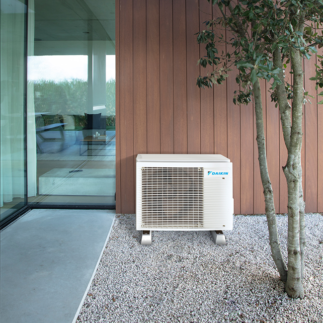 Daikin Emura aircon placed in front entrance