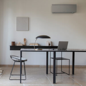 Daikin Emura silver wall-mounted aircon hallway