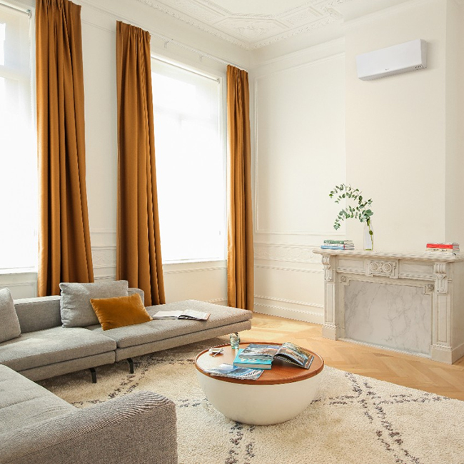 Daikin Perfera wall-mounted aircon in living room