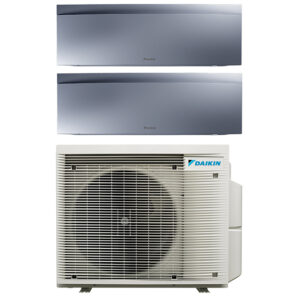 Daikin multi-split geconnecteerd op 2 kamers met het binnentoestel Emura Silver. Meerdere kamers erwarmen & koelen met maar 1 airco buitentoestel.