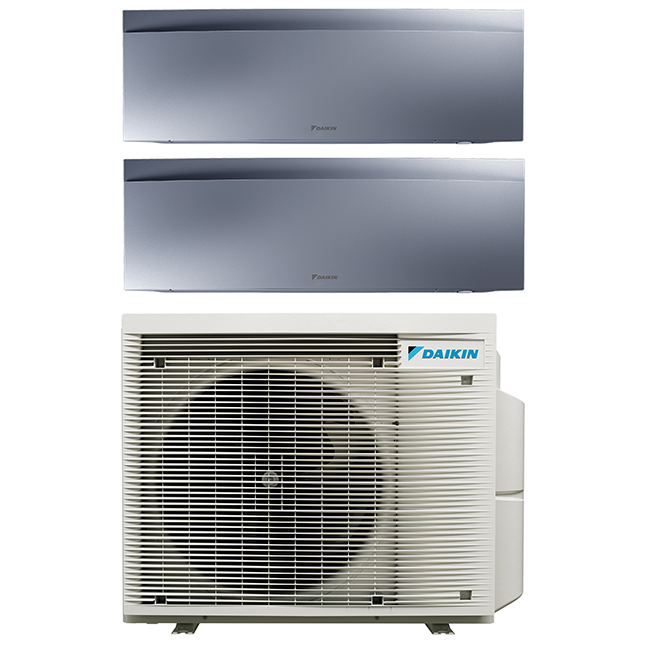 Daikin multi-split geconnecteerd op 2 kamers met het binnentoestel Emura Silver. Meerdere kamers erwarmen & koelen met maar 1 airco buitentoestel.