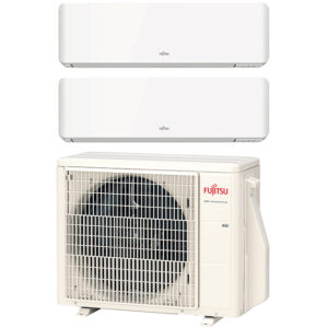Multi split geconnecteerd op 2 kamers met telkens Fujitsu KM-series. Met 1 airconditioning buitentoestel koel je neerdere kamers tegelijkertijd.
