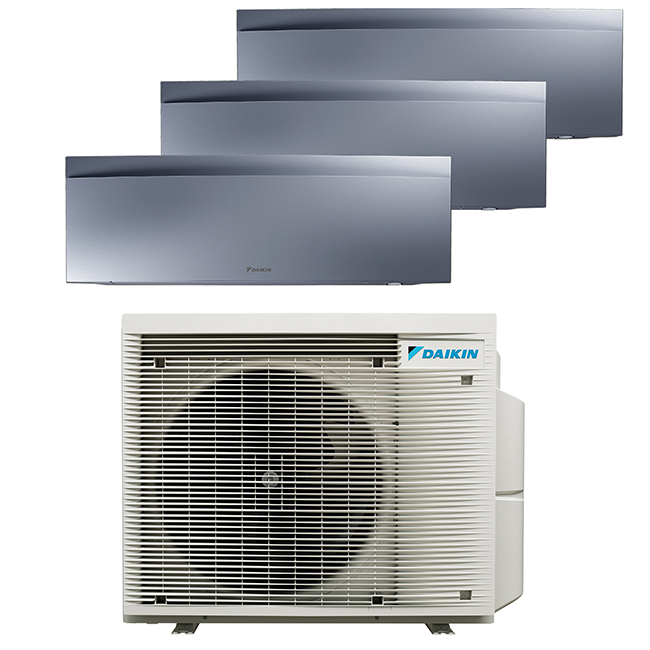 Daikin multi-split geconnecteerd op 3 kamers met het binnentoestel Emura Zilver. Meerdere kamers erwarmen & koelen met maar 1 airco buitentoestel.