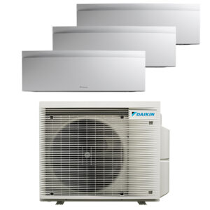 Daikin multi-split geconnecteerd op 3 kamers met het binnentoestel Emura Wit. Meerdere kamers erwarmen & koelen met maar 1 airco buitentoestel.