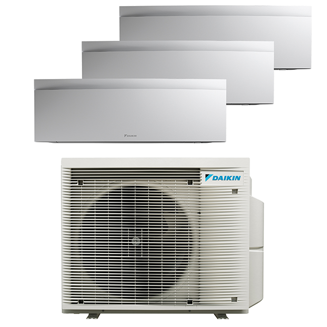 Daikin multi-split geconnecteerd op 3 kamers met het binnentoestel Emura Wit. Meerdere kamers erwarmen & koelen met maar 1 airco buitentoestel.
