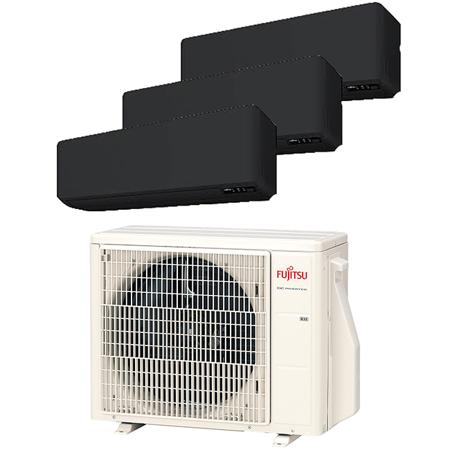 Multi-split geconnecteerd op 3 kamers met telkens Fujitsu KM-series Black. Met 1 airconditioning buitentoestel koel je neerdere kamers tegelijkertijd.