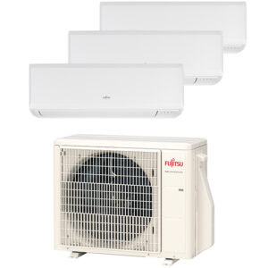 Multi-split geconnecteerd op 3 kamers met telkens Fujitsu KP-series. Met 1 airconditioning buitentoestel koel je neerdere kamers tegelijkertijd.