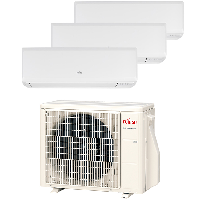 Multi-split geconnecteerd op 3 kamers met telkens Fujitsu KP-series. Met 1 airconditioning buitentoestel koel je neerdere kamers tegelijkertijd.
