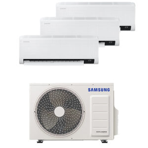 Multi-split geconnecteerd op 3 kamers met een Samsung Windfree Comfort. Met 1 airconditioning buitentoestel verschillende ruimtes koelen en verwarmen.