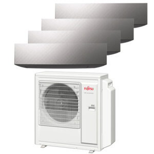 Multi-split geconnecteerd op 4 kamers met telkens Fujitsu Design Silver. Met 1 airconditioning buitentoestel koel je neerdere kamers tegelijkertijd.