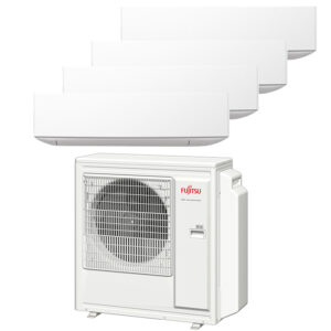 Multi-split geconnecteerd op 4 kamers met telkens Fujitsu Design White. Met 1 airconditioning buitentoestel koel je neerdere kamers tegelijkertijd.