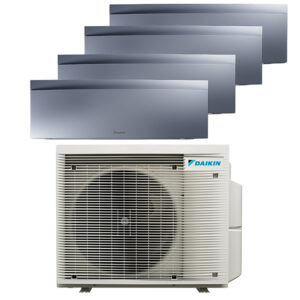 Daikin multi-split geconnecteerd op 4 kamers met het binnentoestel Emura Zilver. Meerdere kamers erwarmen & koelen met maar 1 airco buitentoestel.