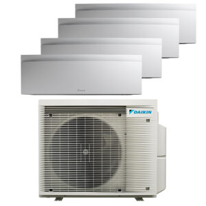 Daikin multi-split geconnecteerd op 4 kamers met het binnentoestel Emura Wit. Meerdere kamers erwarmen & koelen met maar 1 airco buitentoestel.