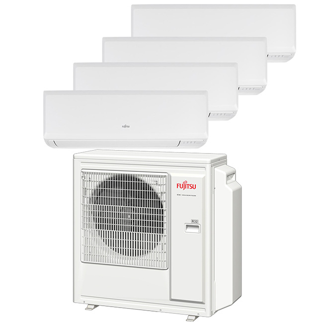 Multi-split geconnecteerd op 4 kamers met telkens Fujitsu KP-series. Met 1 airconditioning buitentoestel koel je neerdere kamers tegelijkertijd.
