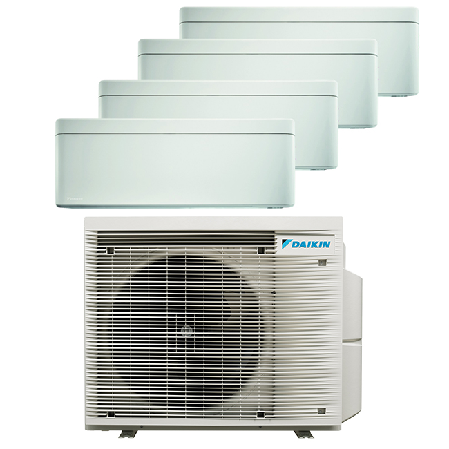 Daikin multi-split 4 kamers met het binnentoestel Stylish White. Meerdere kamers erwarmen & koelen met maar 1 airco buitentoestel.