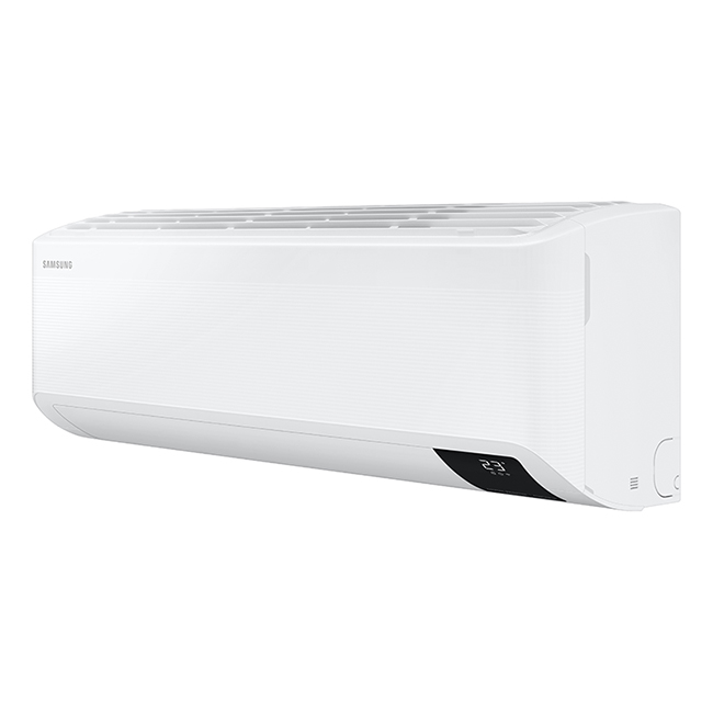 Samsung Cebu airco: Modern design met zwart display, inverter voor energiezuinigheid. Zelfreiniging, timer, slaapmodus voor comfort. Ideaal voor woonkamer.