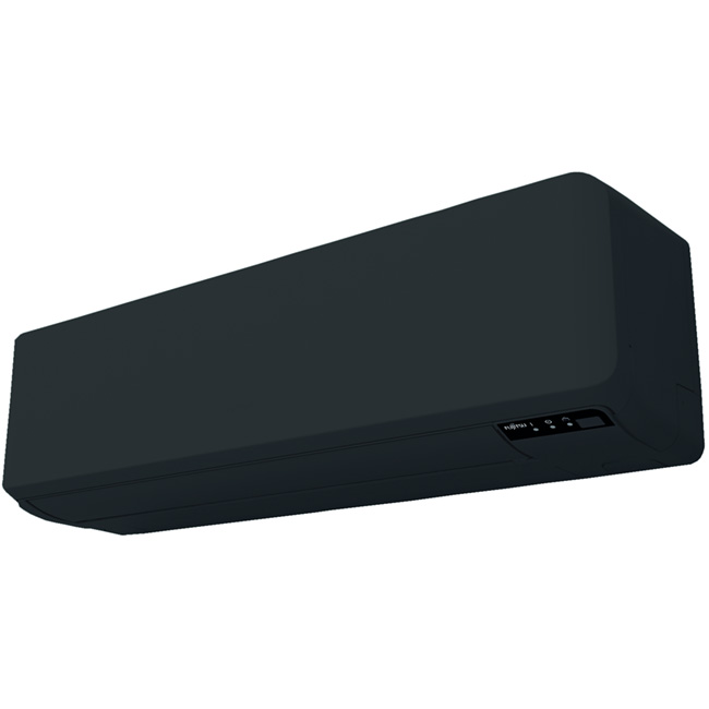 Fujitsu KM-Series in het zwart: Energie-efficiënte en milieuvriendelijke airco's. Inverter, R32-koelmiddel, stilte, en design.