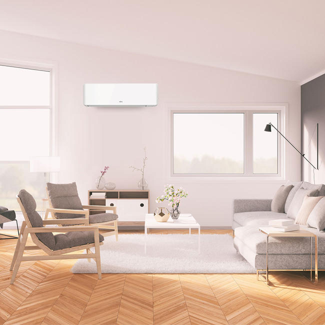 Fujitsu KM-Series: Nieuwe generatie energiezuinige aircos met inverter, R32-koelmiddel, stilte, en stijlvol design. Ideaal voor huiselijke omgeving.