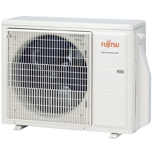 Fujitsu KM-Series buitenunit: Energiezuinige buitenunit met inverter, R32-koelmiddel, stilte en modern design. Ideaal voor koeling en verwarming.