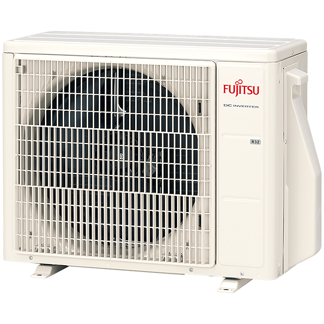 Fujitsu Multi buitenunit: Veelzijdige buitenunit, combineerbaar met meerdere binnenunits. Inverter, R32-koelmiddel, stilte, onderhoudsgemak.