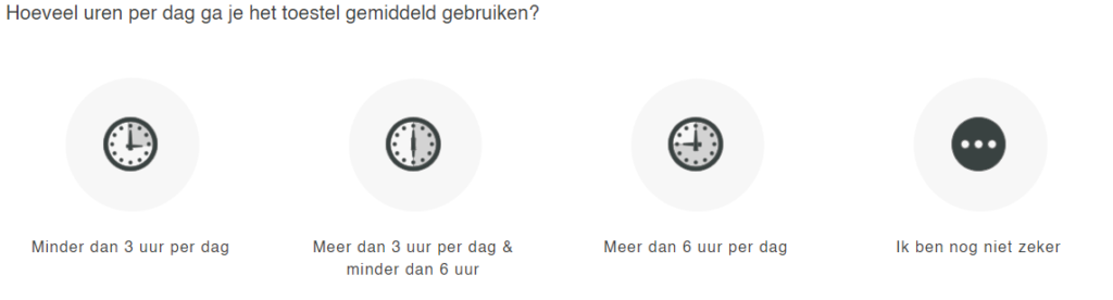 Hier berekenen we het verbruik van een airco door de gemiddelde uren te vragen.